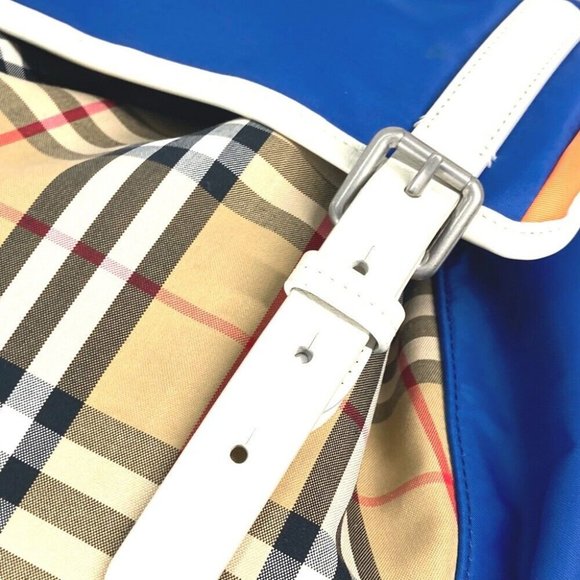 BURBERRY Bag check Backpack Leather/Canvas Beige/Orange x blue main image 15